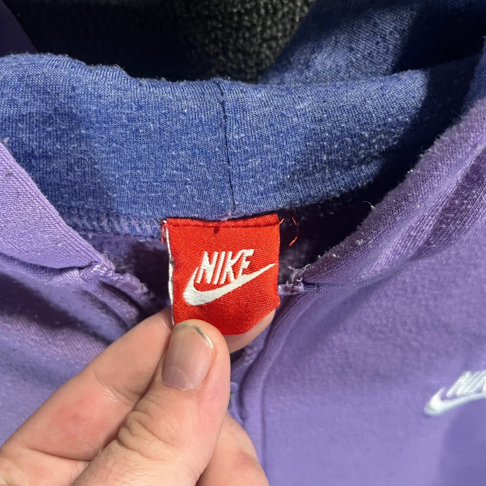 Nike Womens Full Zip Fleece Hoodie Purple Embroidered Swoosh Small - Picture 6 of 7
